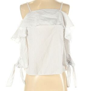 Topshop Cold Shoulder Ruffle Blouse Size 2